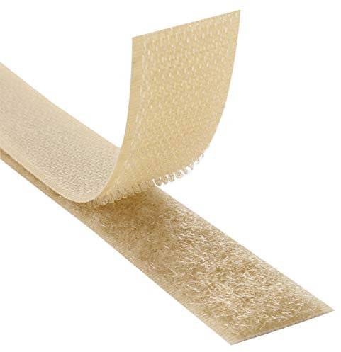 Klebeshop24 KLETTBAND ZUM NÄHEN | SET HAKEN + FLAUSCH | Beige, 20 mm x 8 m (andere Varianten auf Artikelseite wählbar)