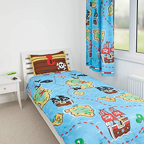 Zappi Co | Piraat Piraten Design Kinderbettwäsche Pillowcase Kinder Jungen Mädchen Kleinkind Bettwäsche Set mit Passender Kissenbezug