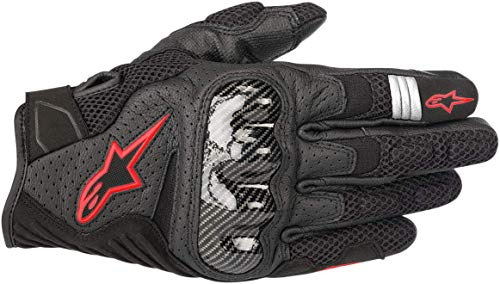 Alpinestars Motorradhandschuhe Smx-1 Air V2 Gloves Black Red Fluo, Schwarz/Rot, 3XL
