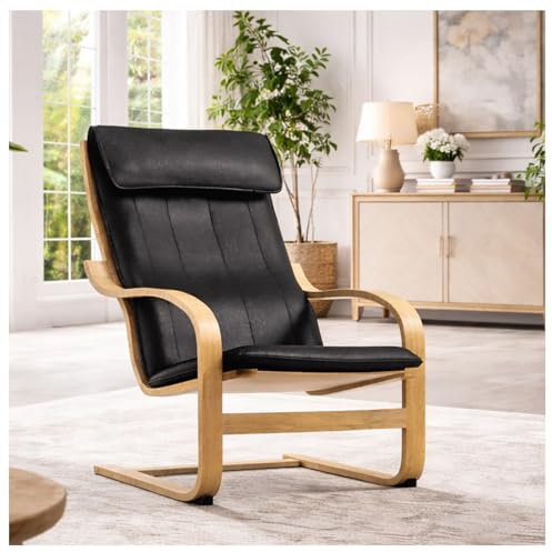 Custom Slipcover Der Ersatzbezug für IKEA Poang Sessel aus Kunstleder ist speziell für IKEA Poang Sessel hergestellt. A Poang Ersatzbezug Faux Leather Black Color