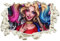 Unified Distribution Harley Quinn - Wandtattoo mit 3D Effekt, Aufkleber für Wände und Türen Größe: 92x61 cm, Stil: Durchbruch
