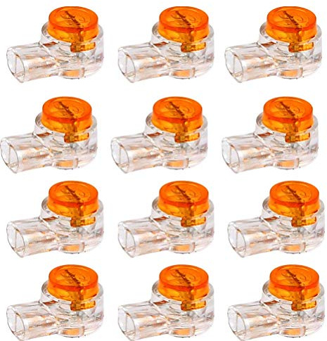 Buygoo 200 Stück wasserdichte Gel-gefüllte orange transparente Knöpfe Telefon Drahtverbinder UY Butt Spllice Connector K1 Netzwerk-Kabelschuhe