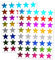 8 Farben, 1000 Stück, Sticker Sterne Aufkleber Bunt Glitzer - 15mm