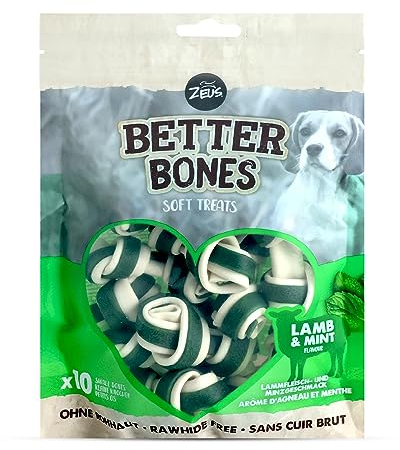 Zeus BetterBones, Kauknochen fuer Hunde, mit Lammfleisch und Minzgeschmack, 7,5cm, 10 Stück (1er Pack)