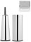 Brabantia 3 Piece Toilet Accessory Set (Brilliant Steel) Toilet Brush & Holder, Toilet Roll Holder & Toilet Roll Dispenser (Drill/No Drill Wall Mounting) 10 Year