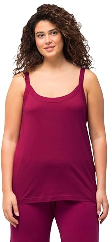 Ulla Popken Damen Spaghetti-Top Top, magnolienrot, 42-44