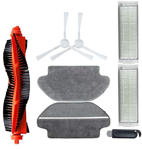 8 pezzi accessori di ricambio per Xiaomi Robot Vacuum S12 per Xiaomi Mi Robot Vacuum Mop 2S/Mop Pro/STYJ02YM per Viomi V2 P,1 spazzola a rullo 2 filtro 2 tampone per mop 2 spazzola laterale