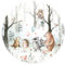 Little Deco Wandtattoo Wandsticker Kinderzimmer Tiere des Waldes Wandsticker Baby Wanddeko Spielzimmer Wandaufkleber Schlafzimmer Wandbild selbstklebend DL638-9-XL