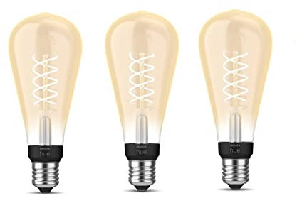 Philips Hue 7W Fil ST72 EUR E27 (lot de 3) compatible Bluetooth, format Giant Edison, fonctionne avec Alexa, Google Assistant et Apple Homekit