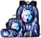 Kuiaobaty Schulranzen Set für Mädchen Jungen 3 in 1 Schultasche mit Lunchtasche Federmäppchen für Mittelschule Schule, Traumfänger Wolf, Einheitsgröße, Modern