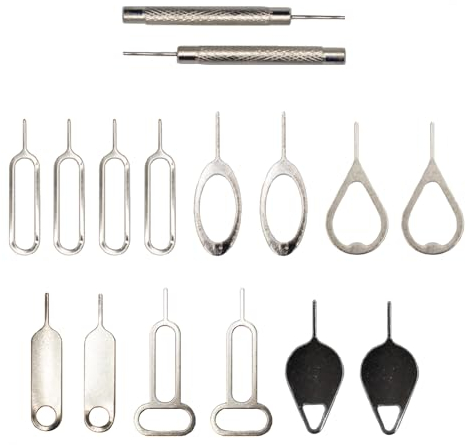 MMOBIEL 16 Piezas Herramienta de extracción de Tarjeta SIM Pin expulsor de SIM Compatible con Todos: iPhone, Samsung, Xiaomi, OPPO, Huawei, OnePlus, etc.