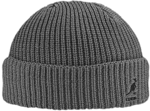 Kangol Cardinal 2 Way Beanie Dockermütze Strickmütze Wintermütze (One Size - grau)