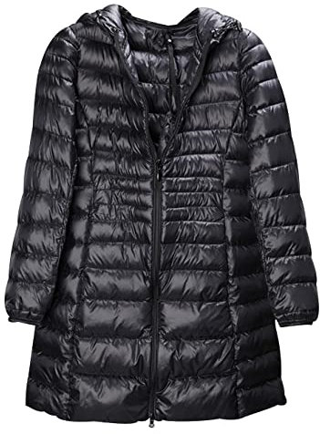 Piumino Leggero Donna Lungo Con Cappuccio Invernale Puffer Jacket Piumini Leggeri Lunghi Donna Invernali Giacca Trapuntata Giubbotto Giacche Piumino Impermeabile Oversize Donna Taglie Forti Nero 6XL