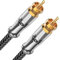 EMK Câble coaxial numérique à double blindage avec connecteurs RCA vers RCA plaqués or SPDIF (0,5 m, RCA coaxial mâle vers mâle, argent)