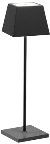 Siesta Lampada a Led da Tavolo Portatile Senza Fili Ricaricabile con USB Touch Dimmerabile IP54 Uso Interno/Esterno H.37cm 2,2watt Luce Calda 2700K 200lm 9 ore di Autonomia (Grigio)