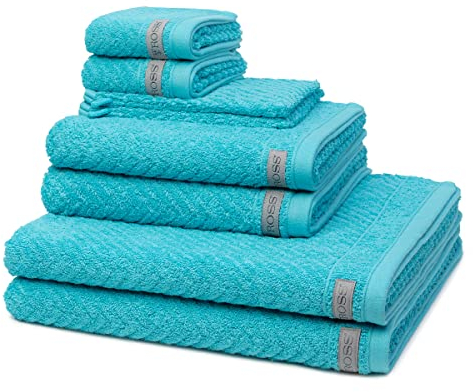 Ross - 8 teiliges Frottier-Set - Smart (2 X Wasch- 2 X Gäste- 2 X Dusch- 2 X Handtuch im Set) - 520 g/m2 - Baumwolle - Frottee - saugstark - weich und flauschig - Lagune