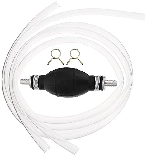 KEWAYO Pompa Trasferimento Liquidi Portatile per Auto, Benzina e Acqua, Pompa Manuale Sifone con Tubi in PVC Resistenti