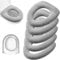 Legigo Dickere Badezimmer-WC-Sitzbezüge, weich, wärmer, Toilettensitz, Kissenbezug, dehnbar, waschbar, Fasertuch, einfache Installation, bequemer WC-Deckel, Sitzbezug (gestrickt, grau), 5 Stück