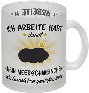Ich arbeite hart für das Luxusleben meines Meerschweinchens Haustier Glas Tasse als originelle Geschenkidee für Hautierbesitzer und Kollegen die ihr Tier vergöttern und über alles