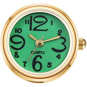 JewelryWe Ringuhr Fingeruhr Damen Ultradünn Rund Analog Quarz Ring Uhr Verstellbar Fingerringuhr Uhrenring Gold Grün