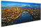 islandburner Bild auf Leinwand London England Panoramablick auf die Skyline einschließlich der ikonischen Tower Bridge Red Double D Wandbild Leinwandbild Bilder für Wohnzimmer GDUE-Pano