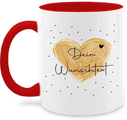 Tasse Tassen 325ml - Aufdruck selbst gestalten - Dein Wunschtext I Geschenk personalisiert Weihnachten I Vatertag I Muttertag I Geburtstag - 325 ml - Rot - kaffeetasse freundin custom mug