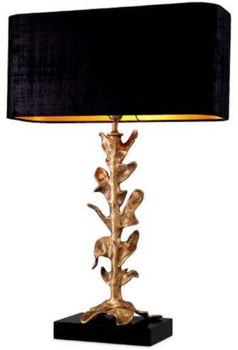Casa Padrino Luxus Tischleuchte Vintage Messing/Schwarz 50 x 22 x H. 79 cm - Schreibtischleuchte mit Lampenschirm und Granitsockel - Luxus Tischleuchten - Luxus Schreibtischleuchten