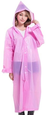 Boolavard Adultes/Enfants Unisexe Imperméable Réutilisable Manteau de Pluie Portable Veste de Pluie Poncho pour l'extérieur (Rose, Adultes 150 * 65 cm)