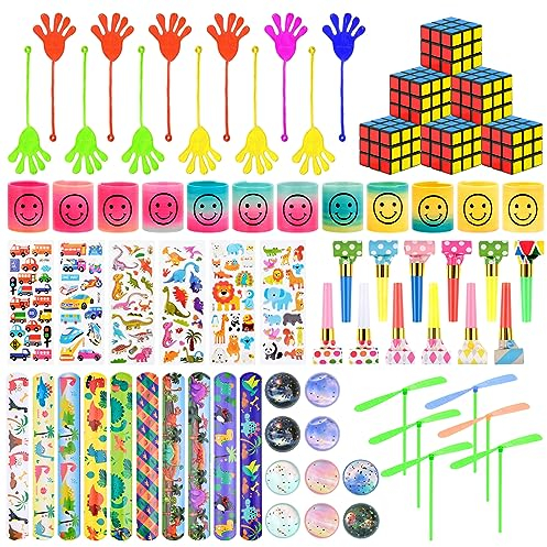 Kindergeburtstag Mitgebsel Set 74 Stück Mitbringsel Kindergeburtstag Mädchen Jungen, Schnapparmband Kinder Party Mitgebsel Party Favor Spielzeug Pinata Füllung Beutel Karnevalspreise