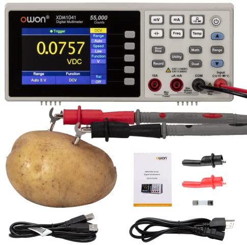 OWON XDM1041 Multimetro Multitester Multimetro Leggero Supporto Record Date SCPI Funzione 55.000 conteggi, 4 1/2 cifre con TFT LCD da 3,5 pollici