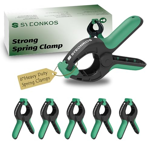 SYEONKOS Morsetti a molla, clip a molla in plastica resistente, per progetti di lavorazione del legno e studi fotografici, clip extra resistenti e aderenti per la casa (10,2 cm)