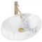 GTM Design Aufsatzwaschbecken Glanz Modern Waschbecken ohne Hahnloch - Elegant Aufsatzwaschbecken Oval für Badezimmer und Gäste WC - nur Bad Waschbecken - Modell 1