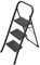 Hailo K44 StandardLine Klapptritt - 3-stufige Trittleiter aus Stahl mit großen Stufen und Anti-Rutsch-Matten - Arbeitshöhe bis 2,69 m - Gewicht: 6,8 kg - Schwarz
