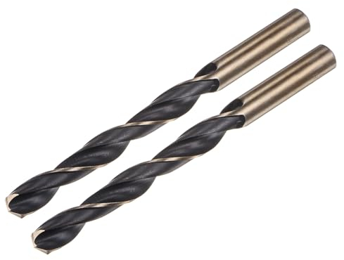 QUARKZMAN 2 Stück HSS Spiralbohrer 12 mm, Schwarze Nitrid- und Gold-Titanbeschichtung, Runder Griff, Metall-bohrer für Edelstahl, Aluminium, Hölzern und Hartplastik
