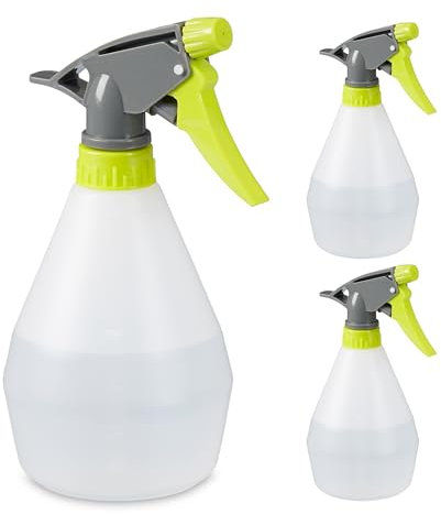Relaxdays 6 x Sprühflasche, 500 ml, Düse mit Nebel und Strahl, mit Skala, nachfüllbar, Kunststoff, Zerstäuber, Wassersprüher, weiß