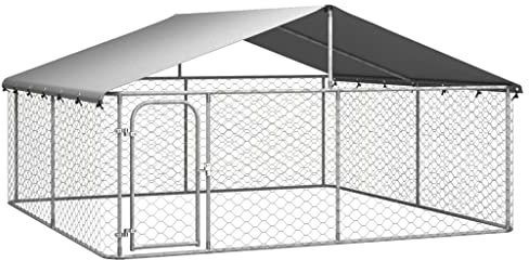 Willood Outdoor-Hundezwinger mit Dach 300 x 300 x 150 cm hühnerstall,freilaufgehege,freigehege