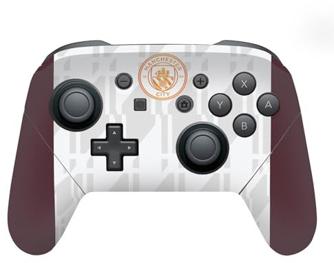 Head Case Designs Offizielle Manchester City Man City FC Away 2023/24 Bausatz Vinyl Haut Gaming Aufkleber Abziehbild Abdeckung kompatibel mit Nintendo Switch Pro Controller