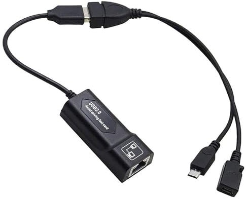 High-Speed LAN Ethernet Adapter für Fire TV Stick Lite/4K/4K Max mit USB OTG Kabeladapter für stabile kabelgebundene Internetverbindung, bis zu 100 Mbps USB Ethernet Netzwerkadapter (Schwarz)