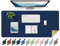 Leather Desk Pad, Office Desk Mat, Non-Slip Large Mouse Pad, Waterproof Desk Protector Mat, Computer and Laptop Mat for Desk, Desk Desktop Mat for Writing, Desk Blotter Pads Decor (Dark Blue, 80x40CM)