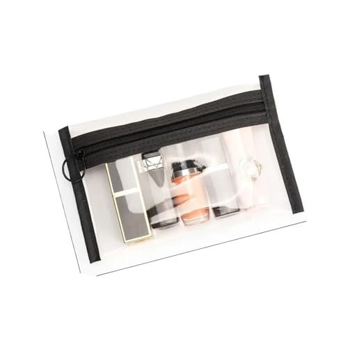Waschbare transparente Kosmetiktasche for Frauen, durchsichtiger Reißverschluss, Make-up-Tasche, Reise-Make-up-Pinselhalter for Frauen, Organizer, Kulturbeutel, Clutch Kosmetiktasche Set(L 16.5*W 11.5