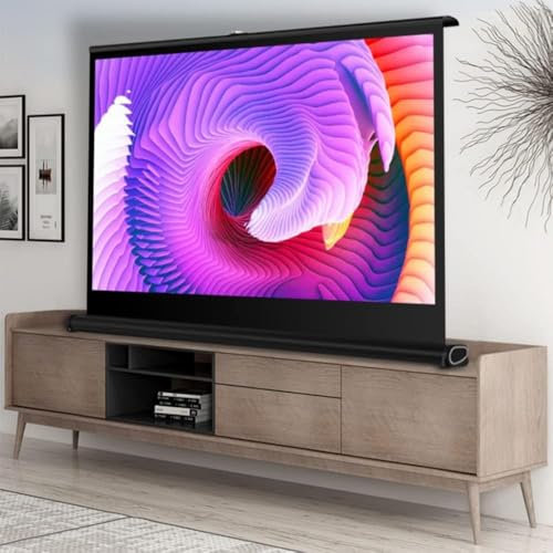 ZYXQQJ 30inch 40inch 50inch Small Projector Screen, Retractable Pull Up Screen Tabletop Screen Wall/Ceiling Mounted Movie Screen(4:3,30inch)
