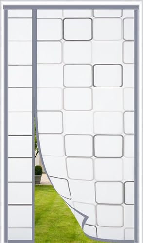 Thermal Insulated Door Curtain Reversible,Magnetic EVA Insulated Door Cover Curtain 75x205 cm,Self-Sealing Temporary Door Keep Warm in Winter Cool in Summer for Air Conditioner Heater Room Home
