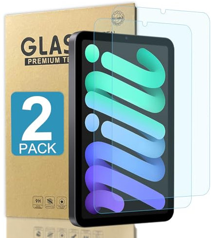 2 Pack Tempered Glass Anti-Blue Light Screen Protector Film for iPad Mini 6 8.3 Inch 2021 Release,Tempered Glass Screen Protector with 9H Hardness/Bubble Free/scratch-resistant