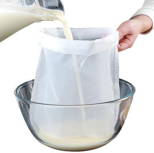 Dinghaole 2 pcs Nylon Filter Bag Strainer Soymilk Tofu Bag Juice Filter Ultra Fine Wine Squeeze Stuffing Mesh Leakage