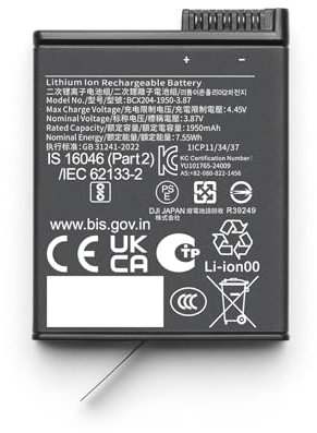 Osmo Action Extreme Battery Plus 1950 mAh for DJI Osmo 360,Osmo Action 5 Pro,Osmo Action 4,Osmo Action 3