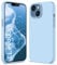 AGGPLTO Flüssig Silikon Hülle für iPhone 13 / iPhone 14 (6,1 Zoll) - Ultra Dünn Ganzkörper Schutzhülle, 4-lagige Stoßfeste Struktur, Weiches Kratzfestes Mikrofaserfutter Handyhülle, Hellblau