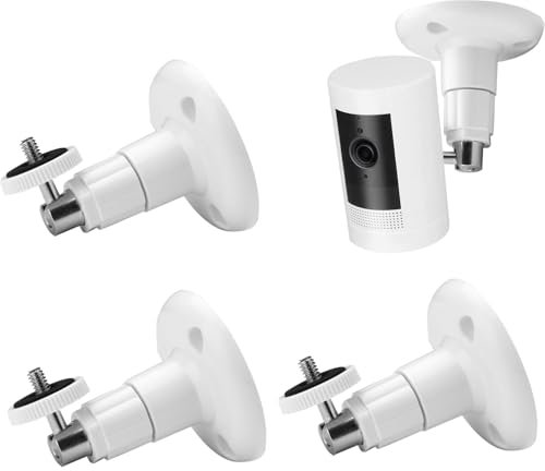 3 Pack Camera Wall Mount Brackets, 360 Degree Adjustable Holder for Ring Surveillance Cameras, Ring Stick Up Camera Mount, No Drill, Easy Installation, Indoor and Outdoor Use