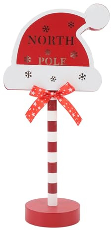 NOENNULL Nordpol-Weihnachtsdekoration mit LED-Lichtern, Nordpol-Schild, Tisch-Weihnachtsdekoration für Feiertage, Partys, Weihnachtsdekoration