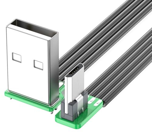 CHIZISX Câble USB vers micro USB coudé à 90 degrés pour le chargement électronique et le transfert de données dans les espaces restreints, plusieurs longueurs