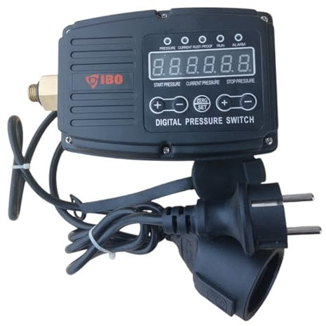 PAG Turbo GmbH® - Druckschalter Steuerung für Hauswasserwerk Gartenpumpe mechanisch oder elektronisch mit Trockenlaufschutz (Digital m. Trockenlaufschutz)